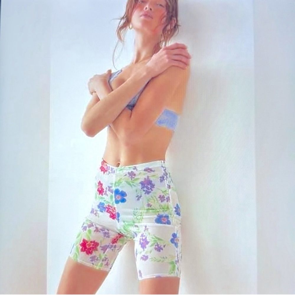Intimately Free People Floral Mesh Bike Shorts Size S